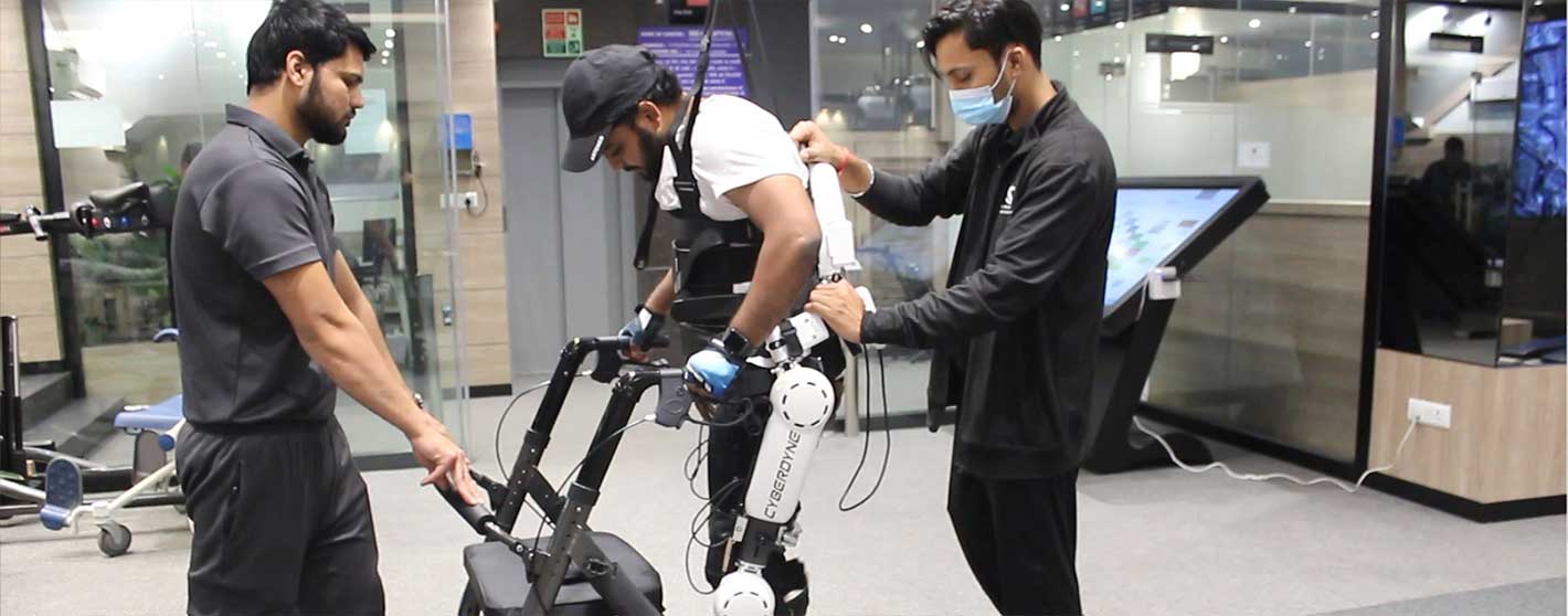 Patient engaging in physical therapy