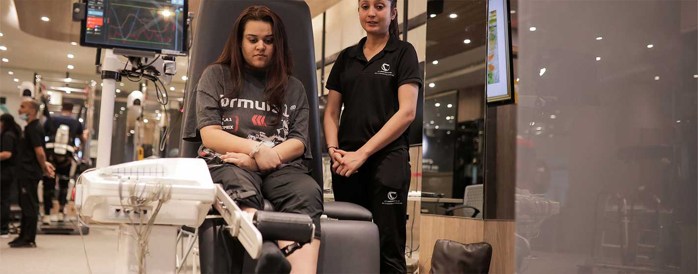 Patient participating in rehabilitation